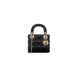 Luxury Lady Dior Miniature Black Lambskin Bag Reps