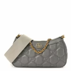 Luxury Gucci GG Matelassé medium tote Gray Reps