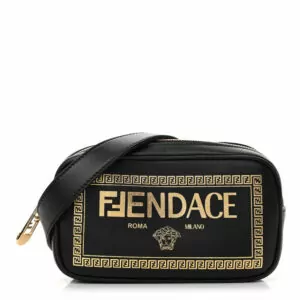 Luxury Fendi x Versace Fendace Black Logo Print Camera Case Reps