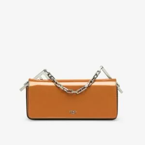 Luxury Fendi First Sight Pouch In Calf Leather Brown Reps